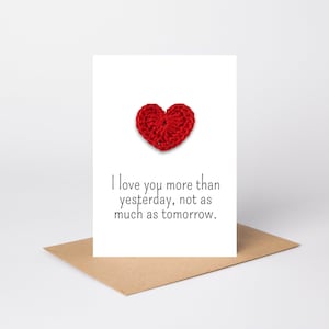 Carte de Saint-Valentin Amour au Crochet – Patron & Carte Imprimable – Téléchargement Instantané