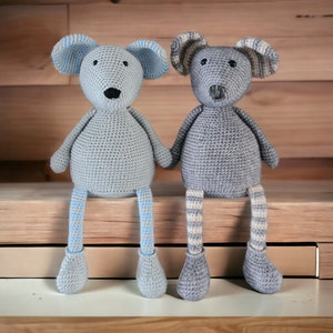 Schema Uncinetto Topo, carino amigurumi topo, giocattolo di peluche per bambini, DIY giocattolo da coccolare