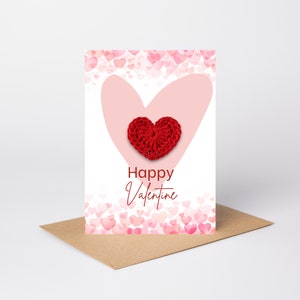 Carte de Saint-Valentin Amour au Crochet – Patron & Carte Imprimable – Téléchargement Instantané