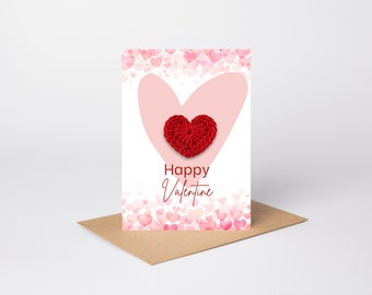 Digital Crochet Love Valentine's Day Card - Pattern and Printable Greeting Card - Instant Download