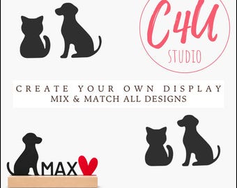 Modern Dog and Cat STL | Interchangeable 3D Printed Decor | Digital Download