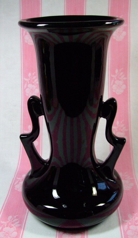 Antique Roseville Pottery Rosecraft Black Vase 1916 Vgc Art Etsy