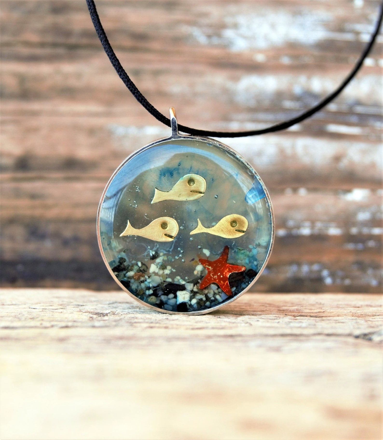 Aquarium pendant Fish necklace sea necklace starfish Etsy