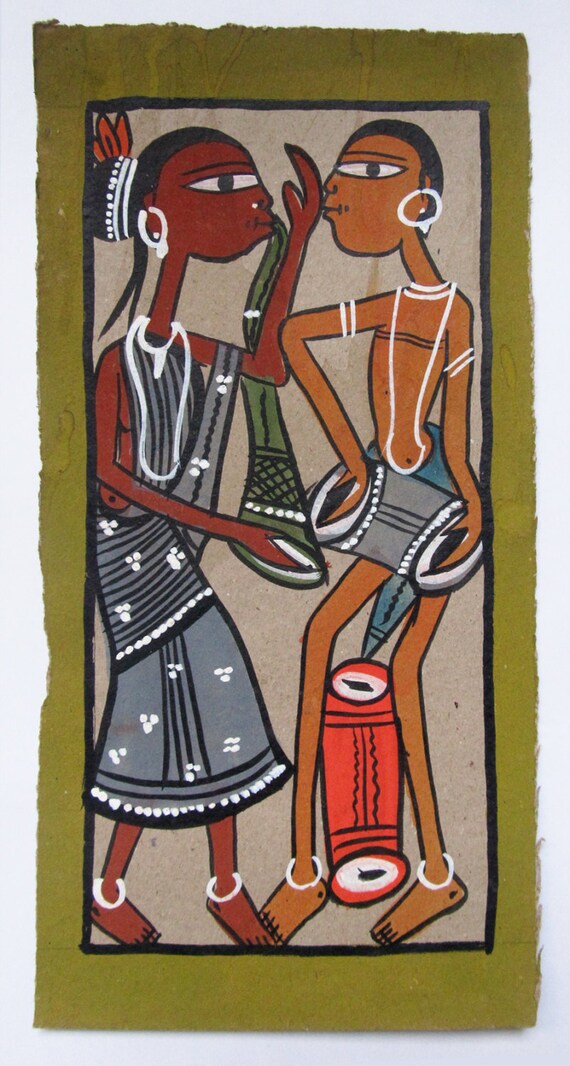 Items similar to Indian Folk Art Painting on Paper on Etsy