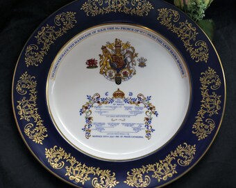 Prince Charles and Lady Diana Spencer Commemorate Marriage Plate 1981