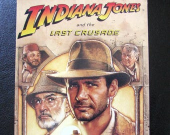 INDIANA JONES And The Last Crusade (1989) - Hergebruikte originele VHS-hoes tot uniek dagboek, gevoerd of ongevoerd papier - Geweldig cadeau-idee