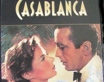 CASABLANCA (1942) Hergebruikte Vhs-hoes tot uniek notitieboek, kies bekleed of ongevoerd papier, schetsboek, geweldig cadeau-idee