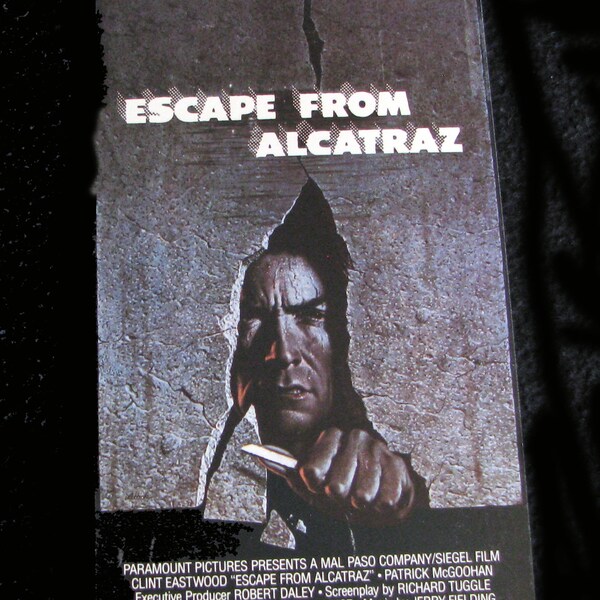 ESCAPE FRoM ALCATRAZ (1979) Repurposed Original VHS Sleeve To Unique Journal, Choose Lined Or Unlined Paper, Sketch Book, Planner
