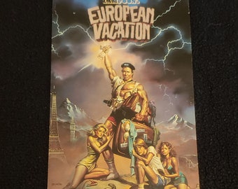 EUROPESE VAKANTIE National Lampoon's (1985) - Hergebruikte originele VHS-hoes tot uniek dagboek, bekleed of ongevoerd papier - Geweldig cadeau-idee