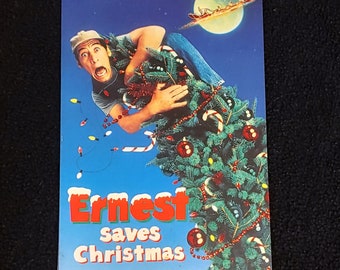 ERNEST SAVES CHRISTMAS (1988) Hergebruikte originele Vhs-hoes tot uniek dagboek, bekleed of ongevoerd papier, geweldig cadeau-idee