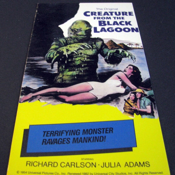 CREATURE From The BLACK LAGOON (1954)  Repurposed Original Vhs Sleeve To Unique Journal, Lined Or Unlined Paper, Sketch Book, Gift Idea!