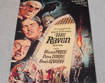 DE RAVEN (1963) ZELDZAME Hergebruikte originele Vhs-hoes voor uniek dagboek, kies gelinieerd of ongevoerd papier - geweldig cadeau!