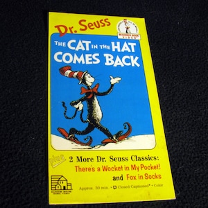 The CAT In The HAT Comes Back - Dr. Seuss (1992) Umfunktionierte Original VHS-Hülle für einzigartiges Journal, gefüttert oder unliniert - Tolle Geschenkidee
