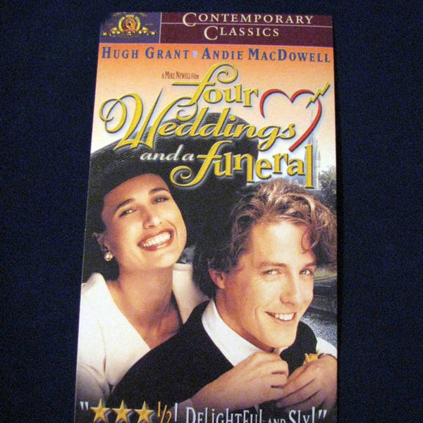 FOUR WEDDINGS & A FUNERAL (1994) Journal Repurposed From Vhs Sleeve - Lined Or Unlined Paper - Unique Gift Idea
