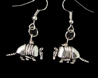Sterling Silver Plated Wild Creature Earrings Armadill Personalized Armored Animal Earrings DELAYED SHIP Sale Armadllo Birthstone Earrings