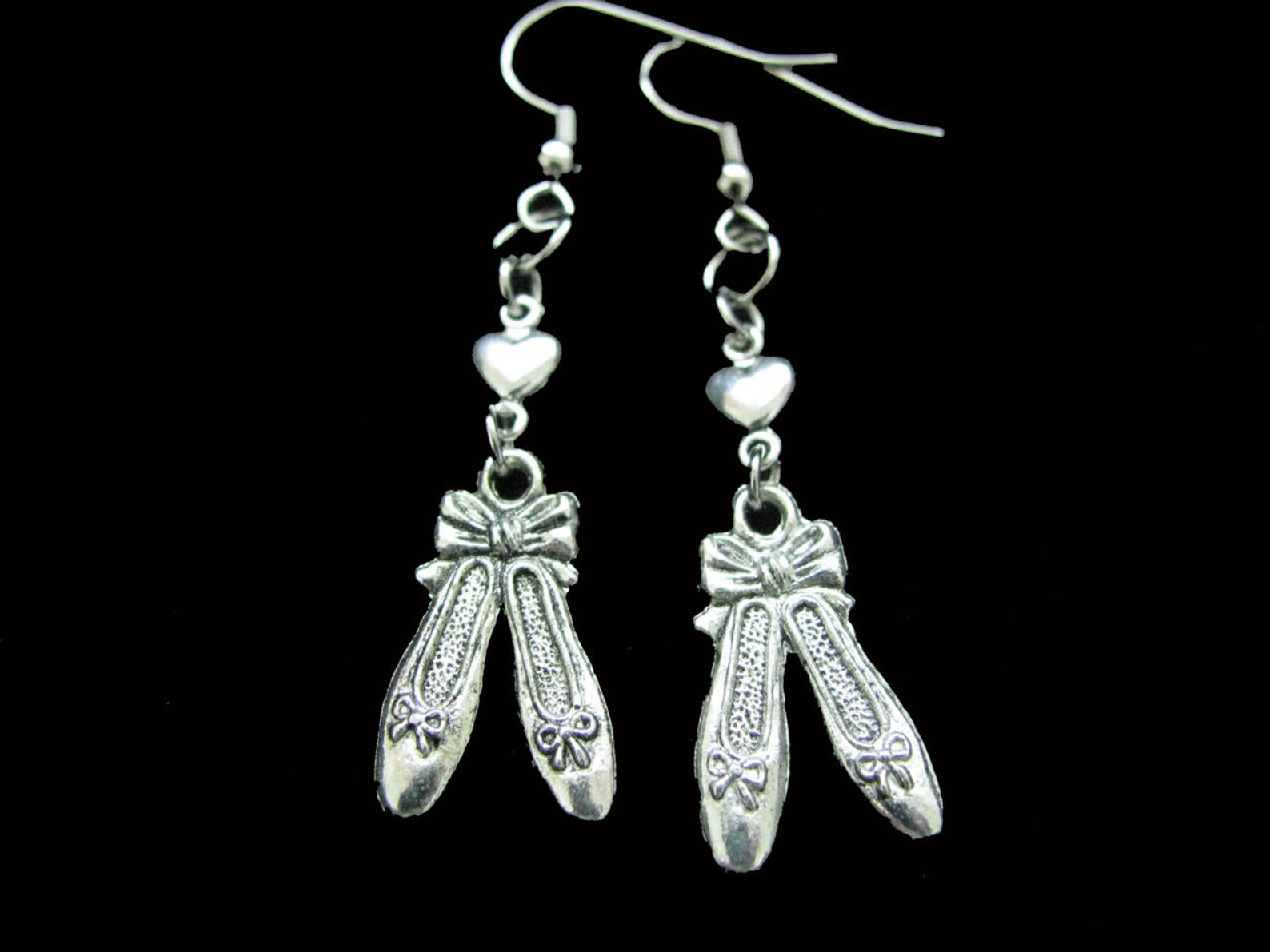ballet shoes earrings - perfect gift idea for the dancer! - christmas gift idea, stocking stuffer, dance recital gift idea
