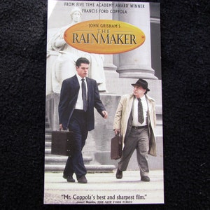 The RAINMAKER (1997) Repurposed Original Vhs Sleeve To Unique Journal, Lined Or Unlined Paper, Great Gift Idea