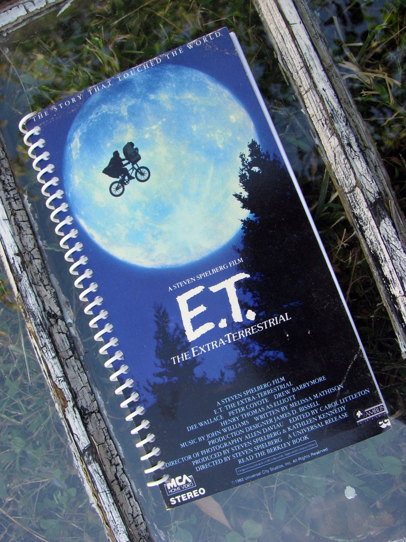 E.T. THE EXTRA-TERRESTRIAL 1982 Repurposed Original VHs Sleeve To Unique Journal, Choose Lined Or Unlined Paper Great Gift Idea image 4