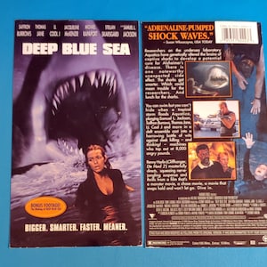 DEEP BLUE SEA (1999) Custodia VHS originale riproposta per diario unico, scegli carta a righe o non foderata, quaderno di schizzi, ottimo regalo!