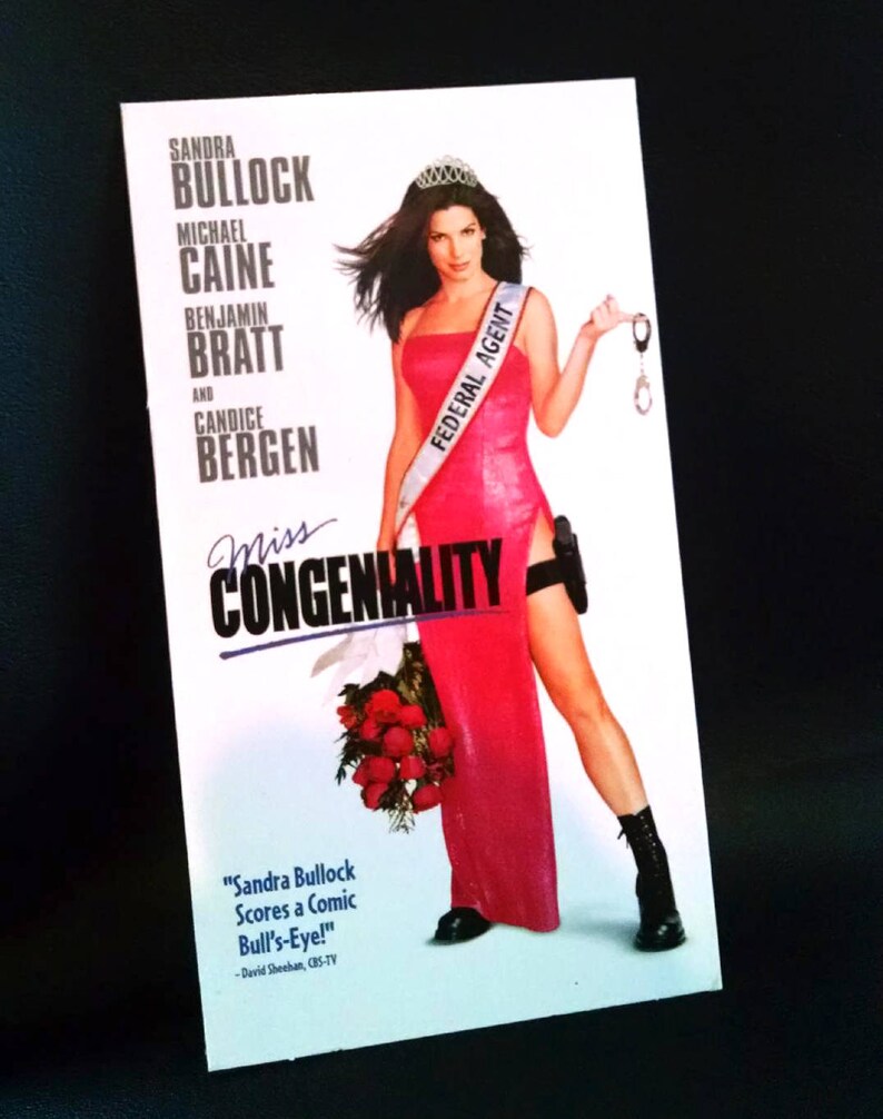 MISS CONGENIALITY 2000 Repurposed Original VHS Sleeve to Etsy