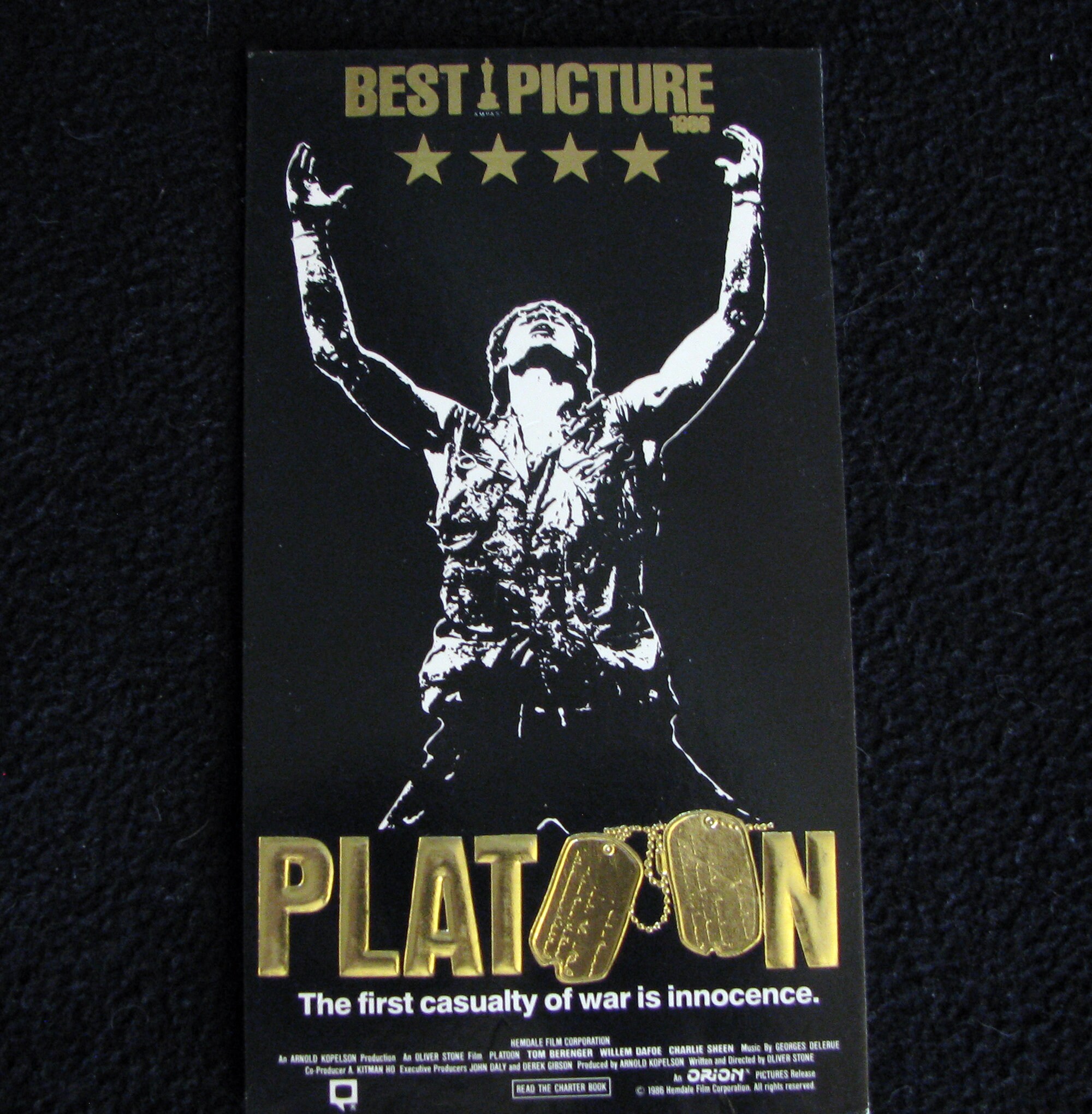 PLATOON (1986) Repurposed Original VHS Sleeve to Unique Journal