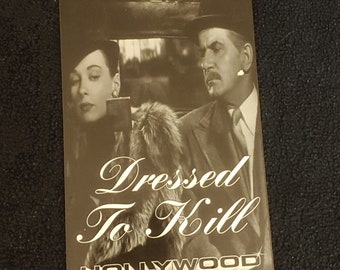 DRESSED To KILL (1946) RARE! - Repurposed Vhs Sleeve To Unique Notebook, Choose Lined Or Unlined Paper, Sketch Book, Great Gift Idea