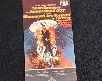 DIAMONDS Are FOREVER (1971) Repurposed Original Vhs Sleeve To Unique Journal, Lined Or Unlined Paper, Sketch Book, Planner, Great Gift Idea