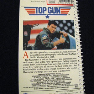 TOP GUN 1986 Repurposed Original VHs Sleeve To Unique Journal, Choose Lined Or Unlined Paper, Sketch Book, Planner Great Gift Idea image 4