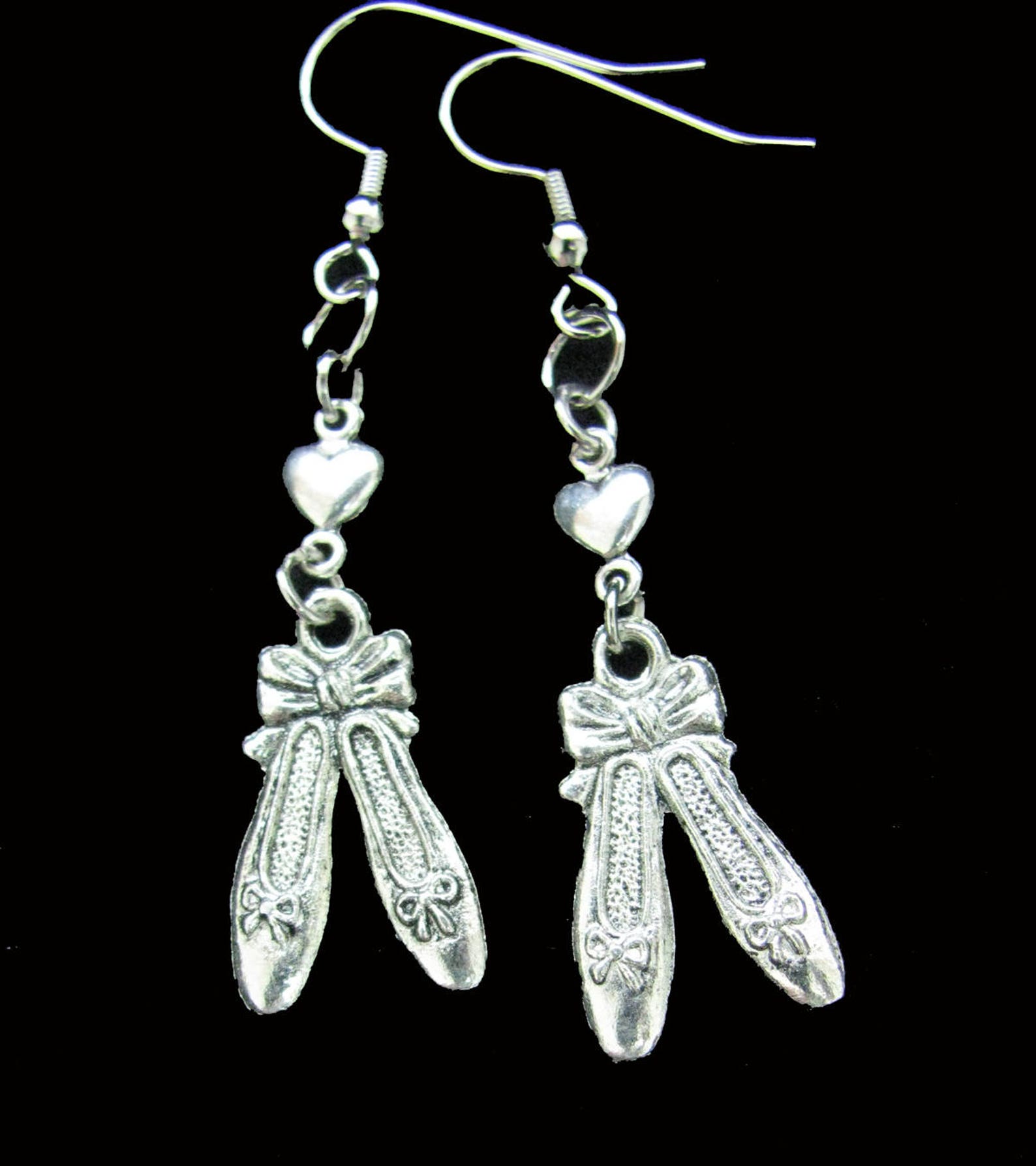 ballet shoes earrings - perfect gift idea for the dancer! - christmas gift idea, stocking stuffer, dance recital gift idea