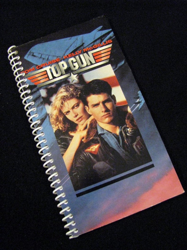 TOP GUN 1986 Repurposed Original VHs Sleeve To Unique Journal, Choose Lined Or Unlined Paper, Sketch Book, Planner Great Gift Idea image 1