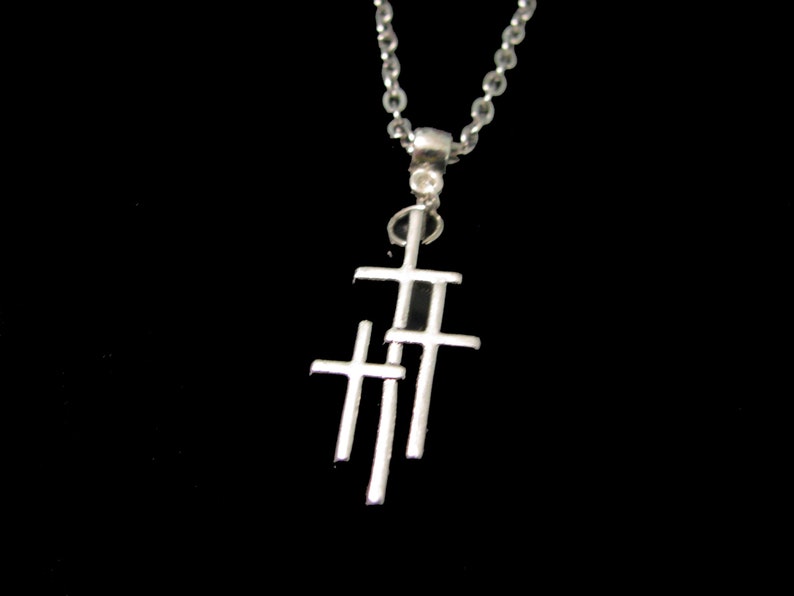 THREE CROSSES On Calvary Earrings Inspirational Christian Jewelry Choice Of Triple Cross Necklace, Earrings or Set Necklace Only