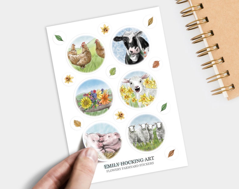 Watercolour Illustration, A6 Farmyard Sticker Sheet With Piglets, Sheep ...