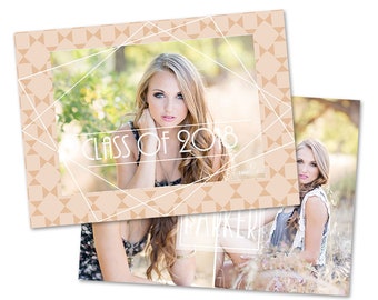 INSTANT DOWNLOAD 5x7 Graduation Announcement Card Photoshop Template - CA677