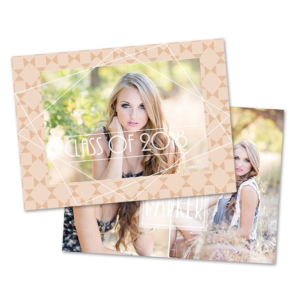 INSTANT DOWNLOAD 5x7 Graduation Announcement Card Photoshop Template - CA677