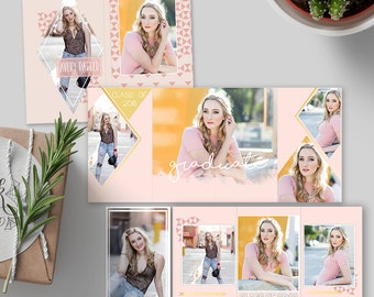 INSTANT DOWNLOAD Senior Accordion Book Photoshop Template 4x8 - A032