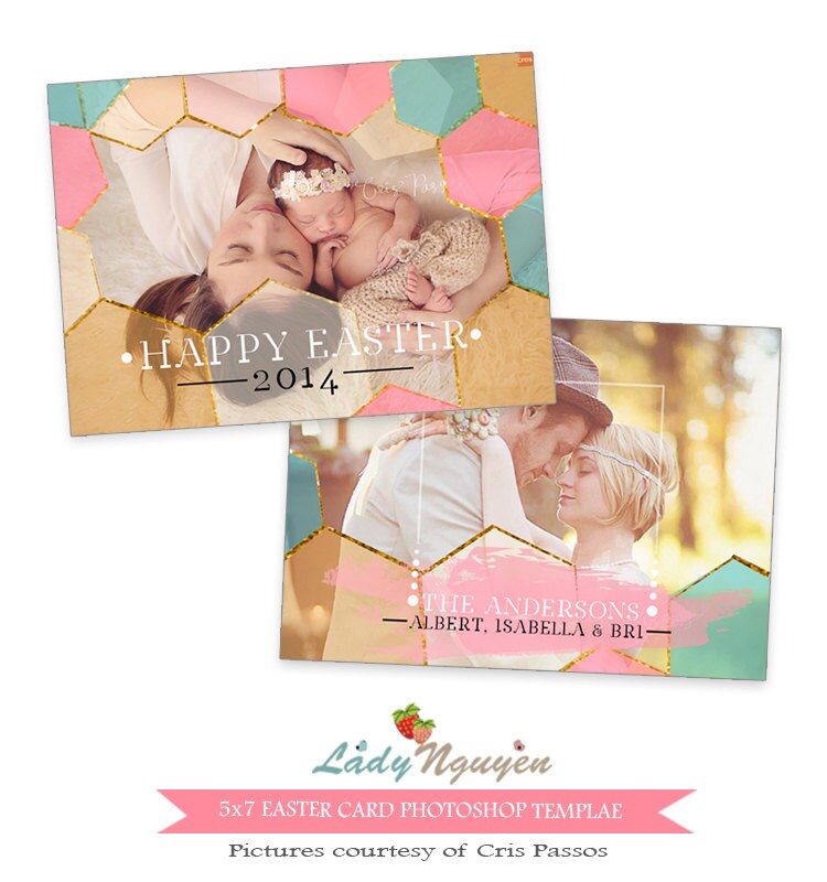 INSTANT DOWNLOAD 5x7 Easter Card Photoshop Template CA444 - Etsy