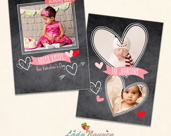 INSTANT DOWNLOAD - Valentine Photoshop Card Template - CA437