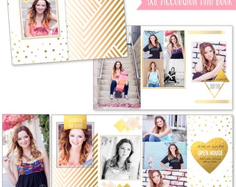 INSTANT DOWNLOAD Senior Accordion Book Photoshop Template 4x8 - A029