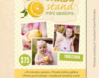 INSTANT DOWNLOAD Lemonade Stand Mini Session template - MA078