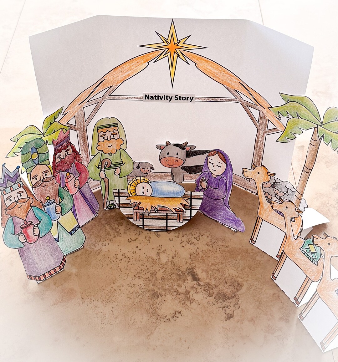 Nativity Bible Story Paper Craft Template Set Instant Download - Etsy