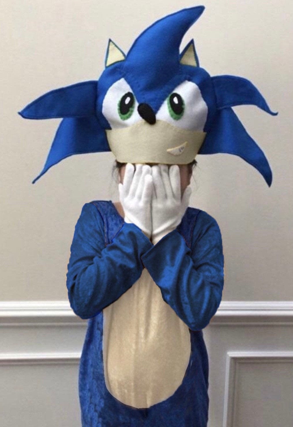 Sonic The Hedgehog Kid Cosplay Costume Game Cos Jumpsuit Cap Gloves 2-14T
