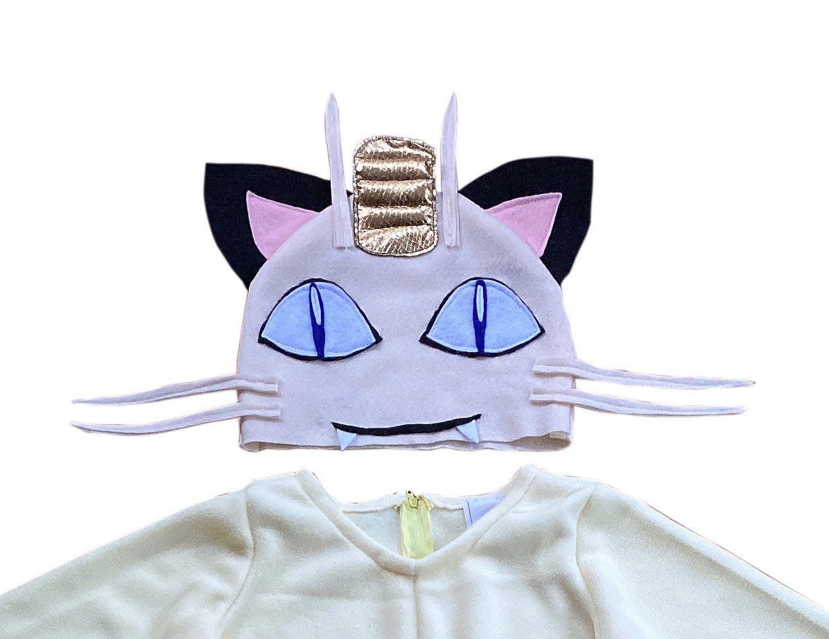Meowth Cosplay Costume: Fleece Bodysuit and Hat for Kids - Etsy 日本