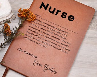 Personalisiertes Nurse Journal - Veganes Leder, Geschenk zum Abschluss