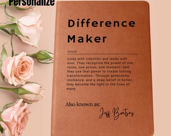 Personalized Vegan Leather Journal: Difference Maker Gift for Mentor