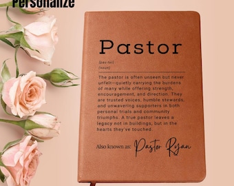 Diario de pastor personalizado de cuero vegano: regalo de agradecimiento personalizado