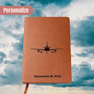 Personalized Pilot Journal – Aviator Gift, Flight School Graduation Gift, Pilot Gifts for Men, Solo Flight Keepsake, Aviation Notebook