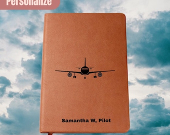 Personalized Pilot Journal: Vegan Leather Aviator Notebook