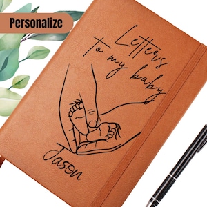 Cartas para mi bebé, diario de embarazo personalizado, cuaderno con nombre personalizado, regalo para baby shower de niño para mamá y papá primerizos, libros de recuerdos para niños