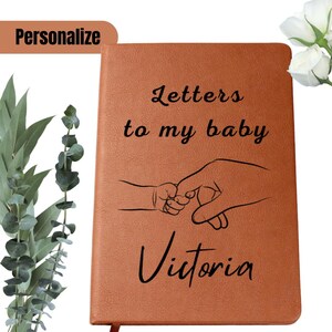 Cartas para mi bebé, diario de embarazo personalizado, cuaderno con nombre personalizado, regalo para baby shower de niño para mamá y papá primerizos, libros de recuerdos para niños