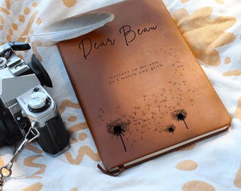 Personalisierte Briefe an meinen Sohn Vegan Leder Journal: Baby Boy Memory Buch